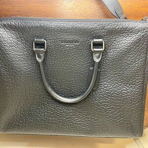 Coach Gotham Folio Business Bag Black Pebbled Leather NEW